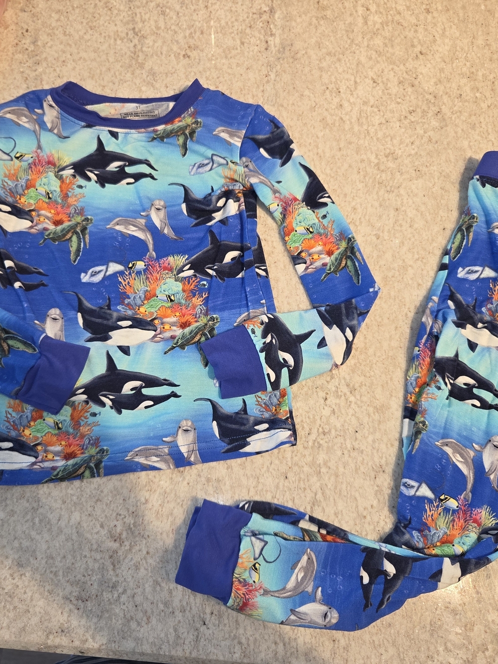 3T Bamboo Ocean Life Long-sleeve Shirt & Pants Set Showstoppers